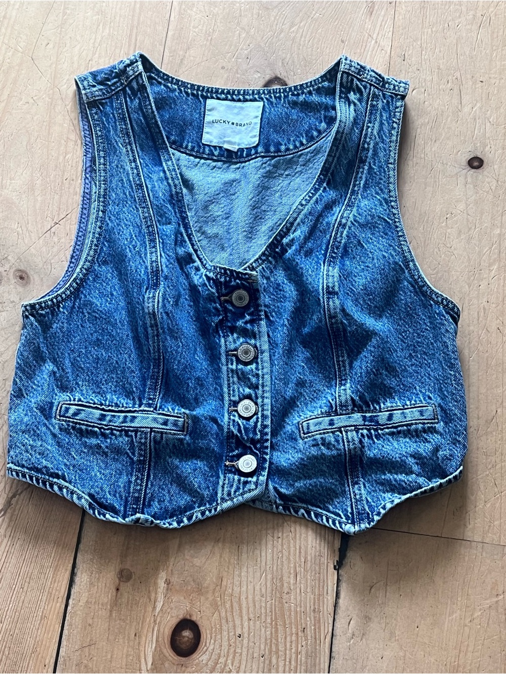 Lucky Brand Blue Denim Vest - Picture 2 of 5